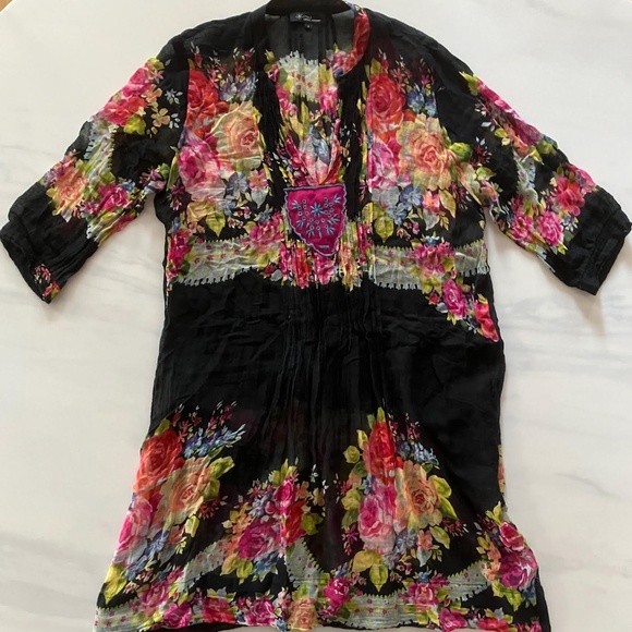 ISABEL MARANT LIGHT BLACK FLORAL DRESS (OR TUNIC) US SIZE 6 8 or 10 - Picture 1 of 6